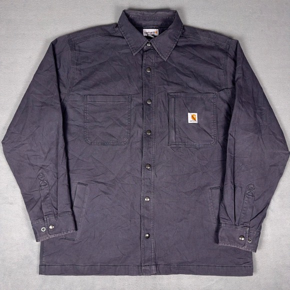 Carhartt Other - Carhartt Rugged Flex Shirt Jac Flannel Lined Washed Purple Canvas Mens‎ L